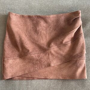 Free People Tan Wrap Mini Skirt